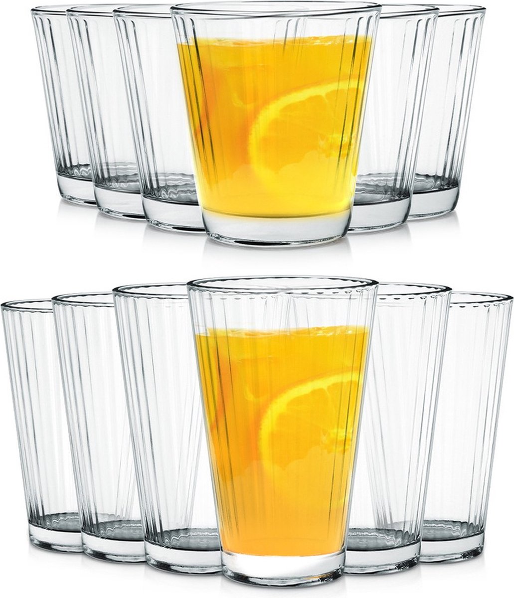Drinkglazen voor Dranken 270 ml / 220 ml 12 stuks - Waterglazen - Glazen - Limonadeglazen