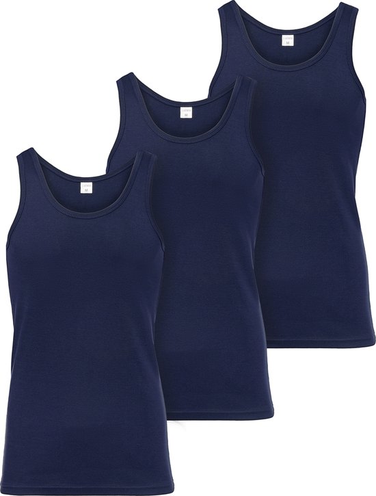 Ladeheid 3 pack Heren Singlet-Onderhemd Heren – Katoen – Blauw – 4XL – LA-LA40-258-US