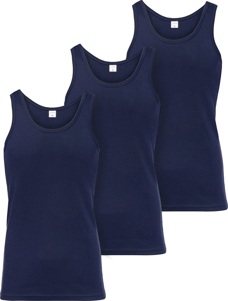 Ladeheid 3 pack Heren Singlet-Onderhemd Heren – Katoen – Blauw – XL – LA-LA40-258-US