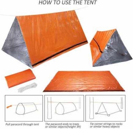 Repus - Nood Tent - Life Bivvy - Lichtgewicht - Emergency Tent - Survival - Outdoor - Musthave - Tent - Reizen - Roadtrip - Warm - Koud - Waterproof van Repus — afbeelding 4
