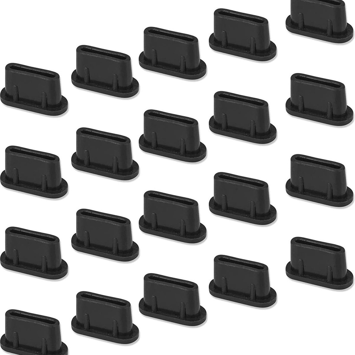 5 stuks -Stofdichte Plug voor USB-C poort -typc C poort - Rubber -Stofkapje beschermkapje voor USB C- Geschikt voor oplaadpoorten telefoon/laptop/desktop -zwart