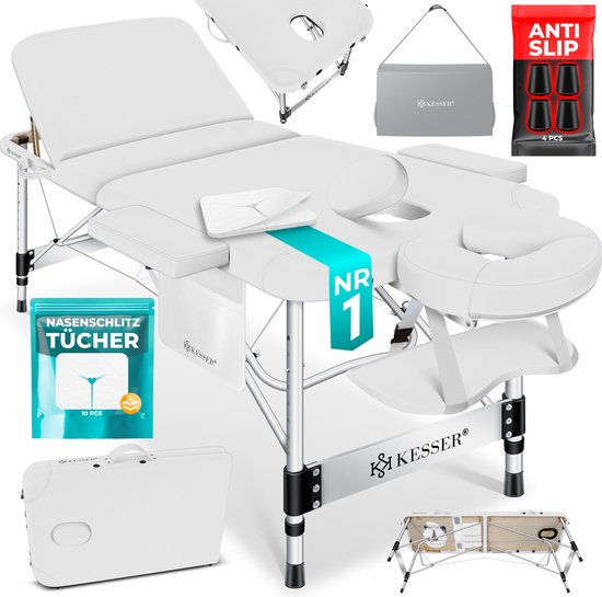 Table De Massage EUROPA Pliable Aluminium - Longueur 192cm, Idéale Esthétique/tattoo, Neuf