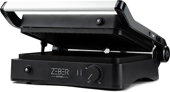 Zeber Kitchen Tosti Apparaat 3-in-1 - Contactgrill - Grill apparaat - Panini Grill - Uitneembare platen - 3 hoogtestanden - 2000W