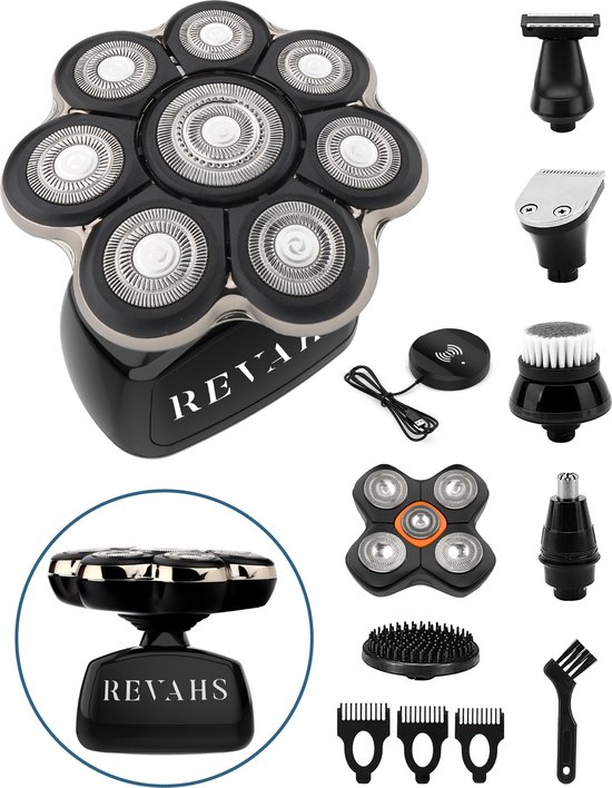 Revahs Skullshaver Mannen Pro Set - Scheermachine Heren - Hoofd Kaal Scheren - Tondeuse - Trimmer - Skull Shaver - Scheerapparaat Vrouw - Head Shaver