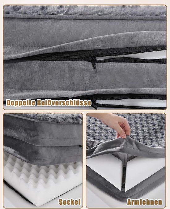 PETCUTE Hondenslaapbank voor kleine, middelgrote honden, orthopedisch huisdierbed met verwijderbare wasbare hoes, machine wasbaar, ultrazacht, zelfverwarmend hondenbed met antislip bodem, voor Teddy, Chihuahua, Franse Bulldog