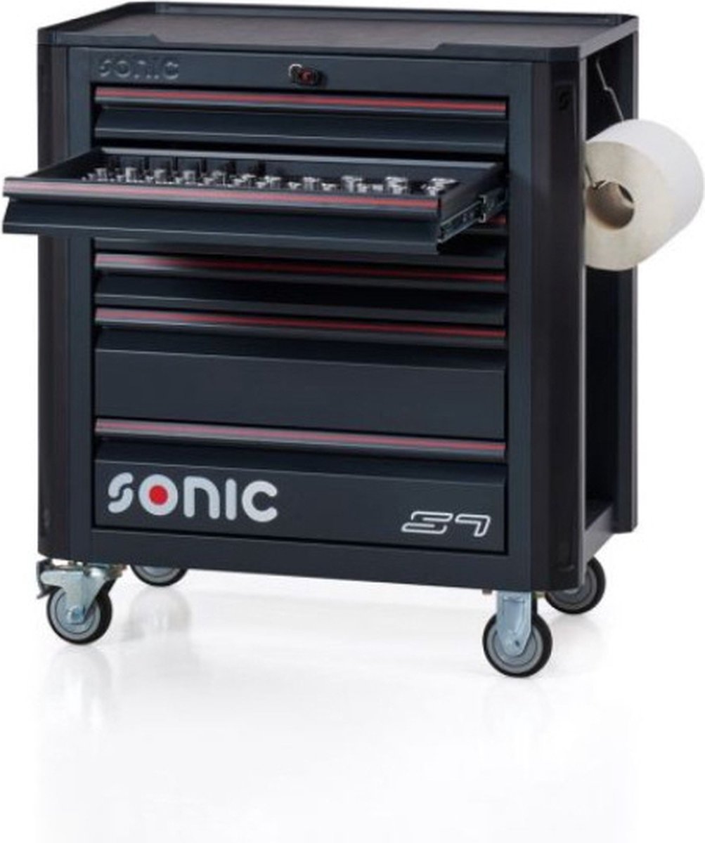 Sonic Next S7 gevulde gereedschapswagen 140-delig, 6 laden, 4 wielen, slot, 400 kg, 800 x 500 x 900 mm