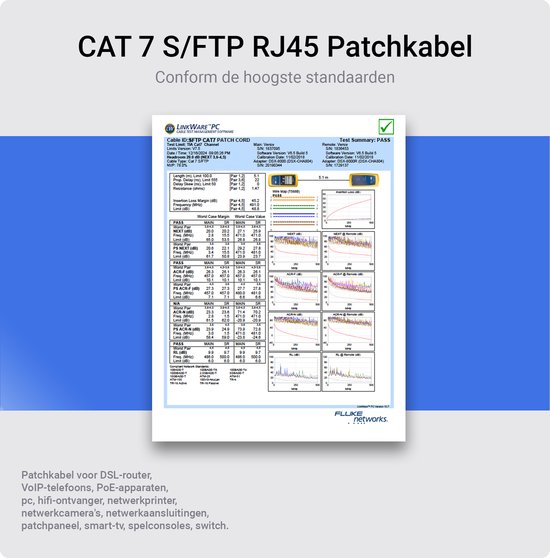 Qost - Câble internet CAT7 10G - SFTP PIMF - 10 Gbps / 500 MHz - 100% cuivre - Connecteurs RJ45 - Câble patch / Câble réseau - 15 Mètres - Violet