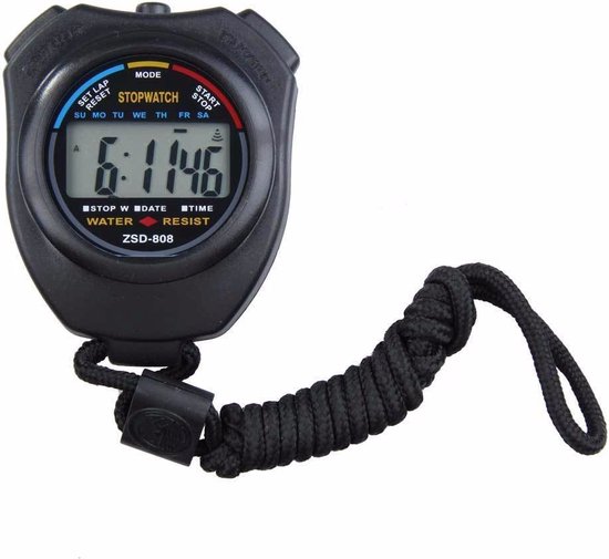 Stopwatch - Digitale Stopwatch - Digitale Stopwatch Timer - Interval Fitness Chronometer - Sport stopwatch - handheld chronograaf - met fluitje - Grote Display