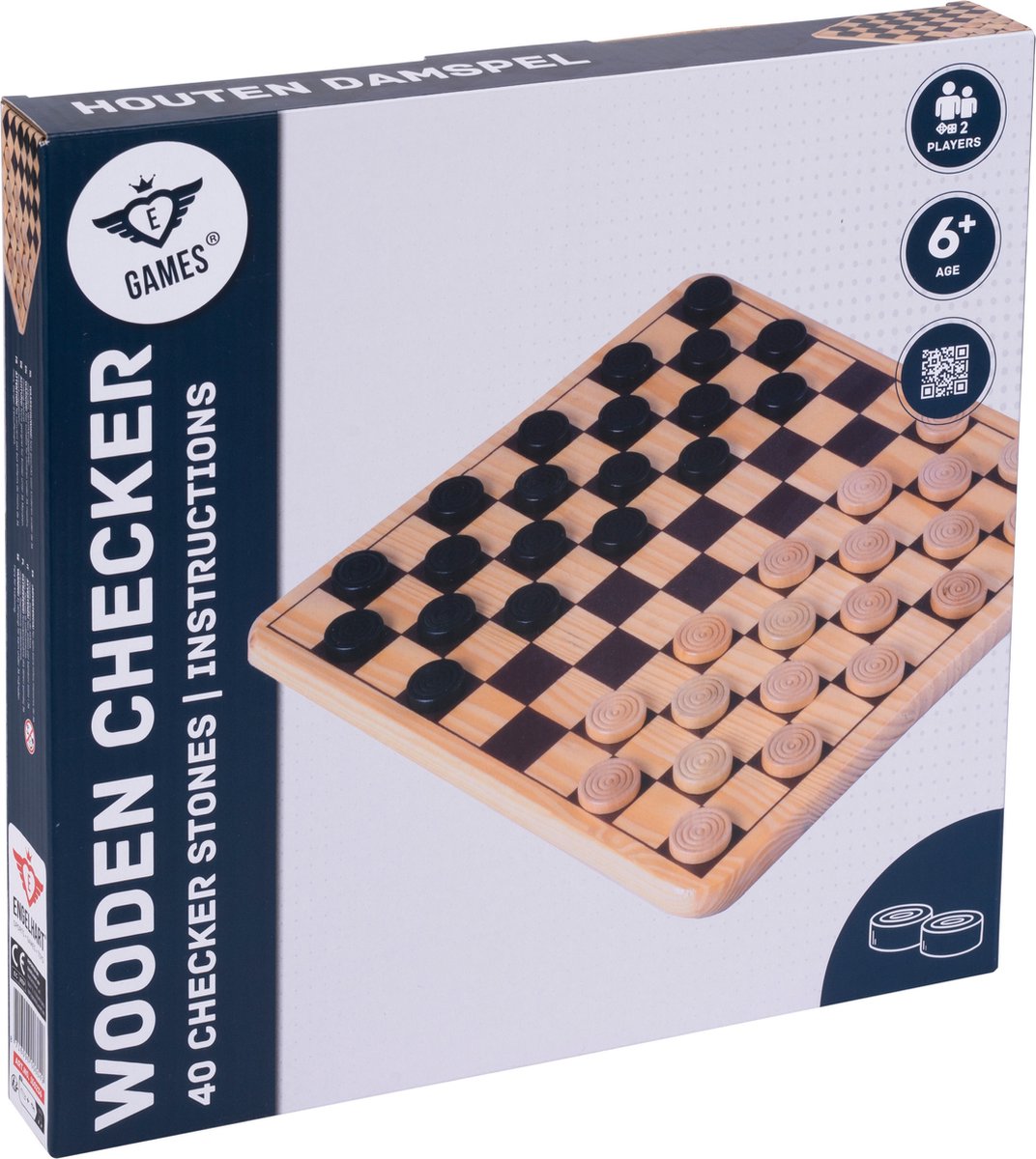 Damset compleet – Damstenen van Berkenhout Ø 30 mm – Bord 29 x 29 cm – Luxe Dambord voor Beginners & Gevorderden – Engelhart — afbeelding 6