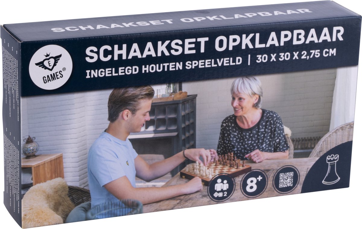 Junior Luxe Houten Schaakspel 40 x 40 cm – De Schaakshop