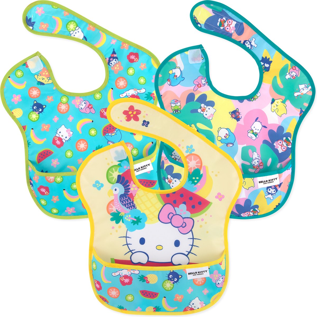 Goedkoopste Bumkins - SuperBib® slab (3 stuks) - Hello Kitty and Friends Tropical Party (6-24m