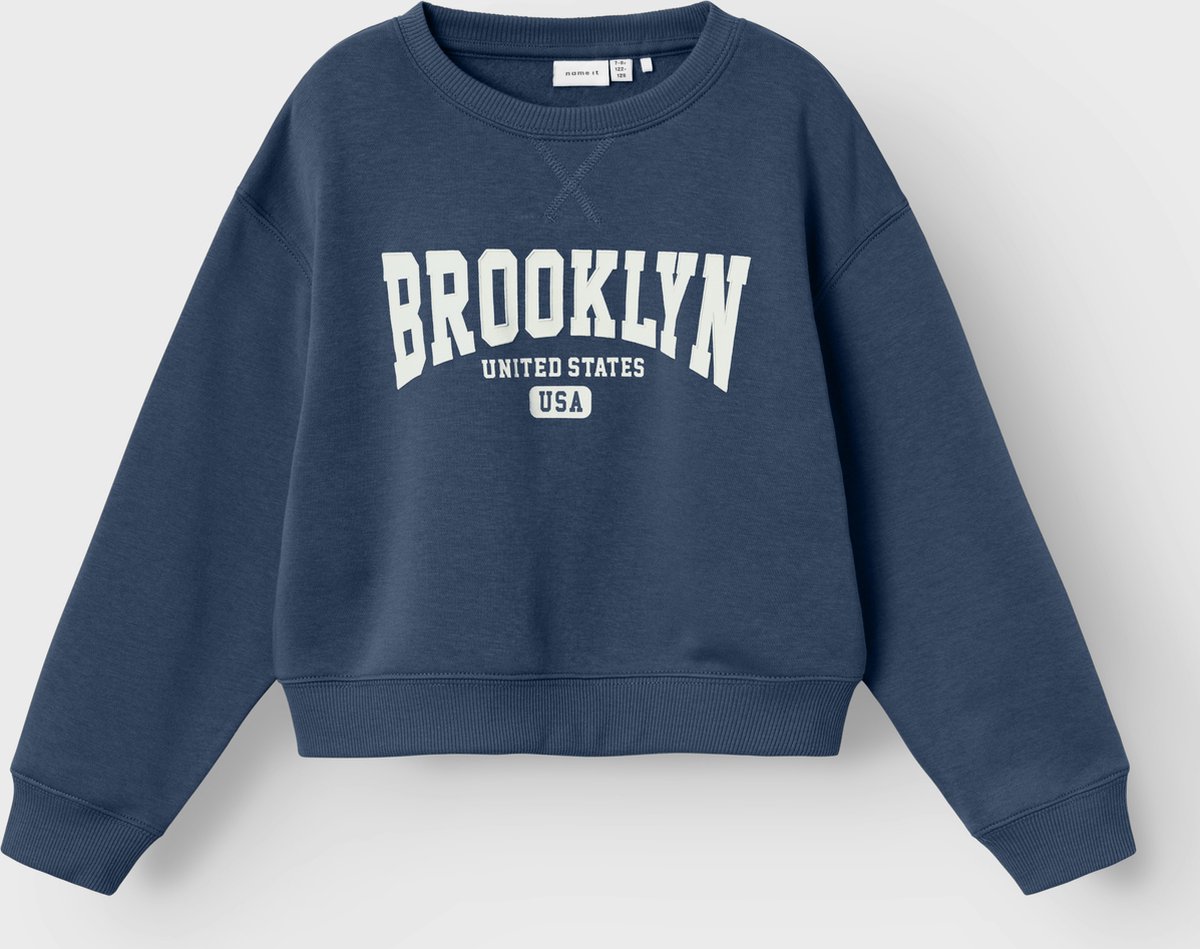 Name It kids meisjes trui NIKNAKS Dark Denim Relaxed Fit