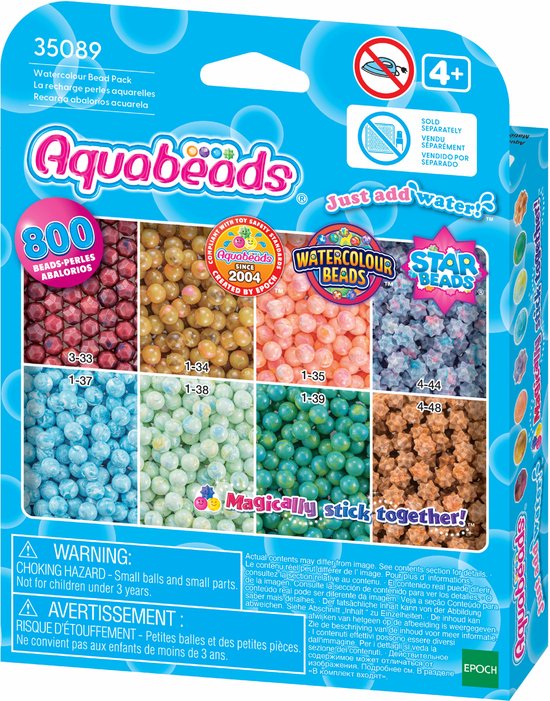 navulling Aquabeads Multikleuren parel mix- meerdere kleuren in 1 parel - watercolourbeads