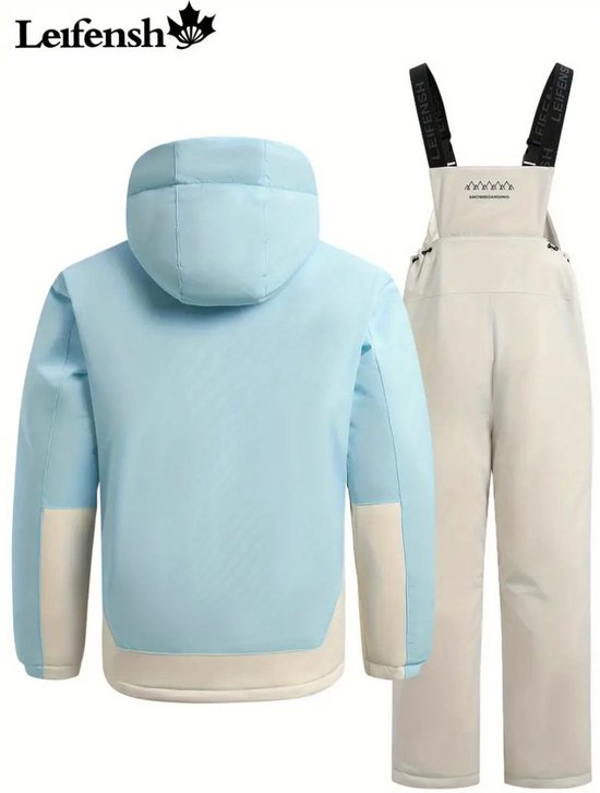 Dinnesis Sneeuwpak voor dames, eendelig skipak, waterdichte ski-overall, warme skikleding, snowboard-, ski-suit, jumpsuit voor in de sneeuw, outdoor sport overall, voor skiën, snowboarden, zwart, L