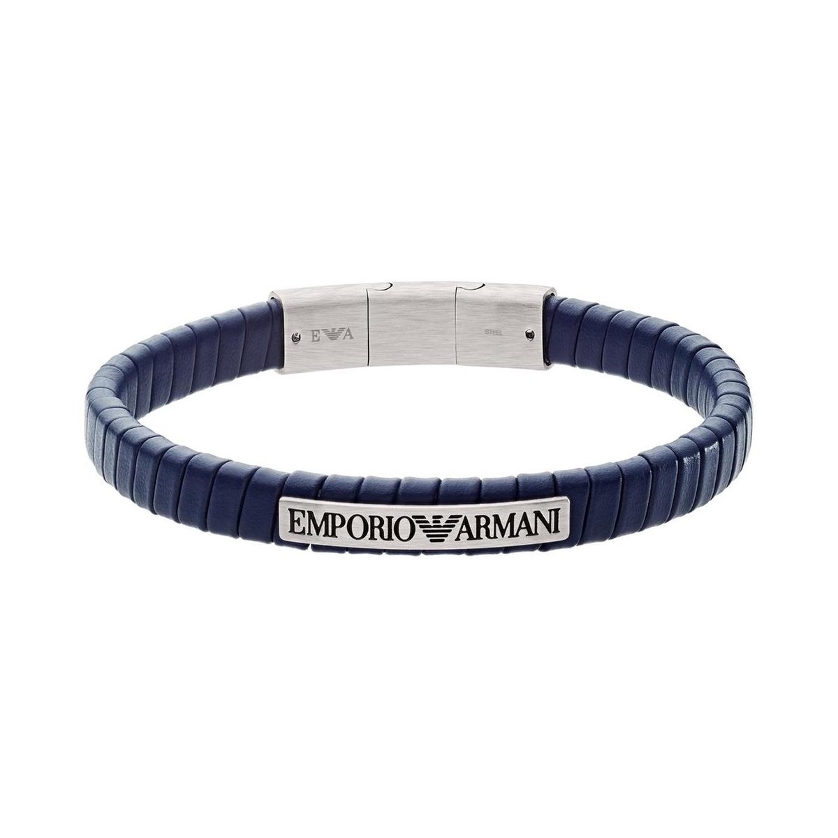 Emporio Armani Fashion Armband (Lengte: 18.00-19.50 cm) - Blauw,Zilver | bol