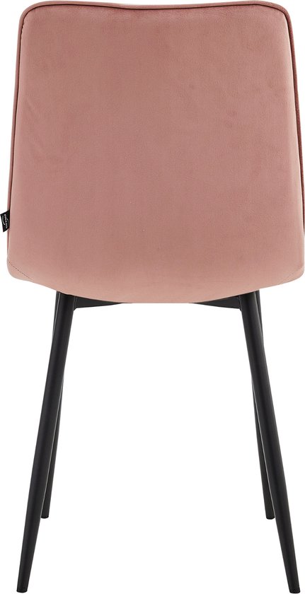 Colenis® - Chaises de salle à manger Elise - Lot de 6 - Rose - Velours - Industriel