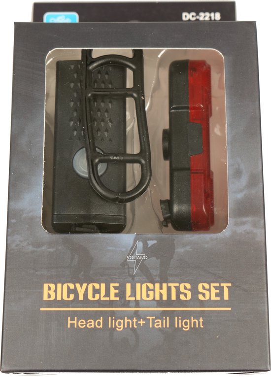 Voltano Luxe Verlichtingsset - USB Oplaadbaar - Fietsverlichting Voorverlichting en achterverlichting - 30 lux - 2 USB Kabels - Meerdere Verlichtingsstandanden - Nooit Meer Batterijen Nodig - 100% Waterdicht - Inclusief Bevestigingsmaterialen — afbeelding 2