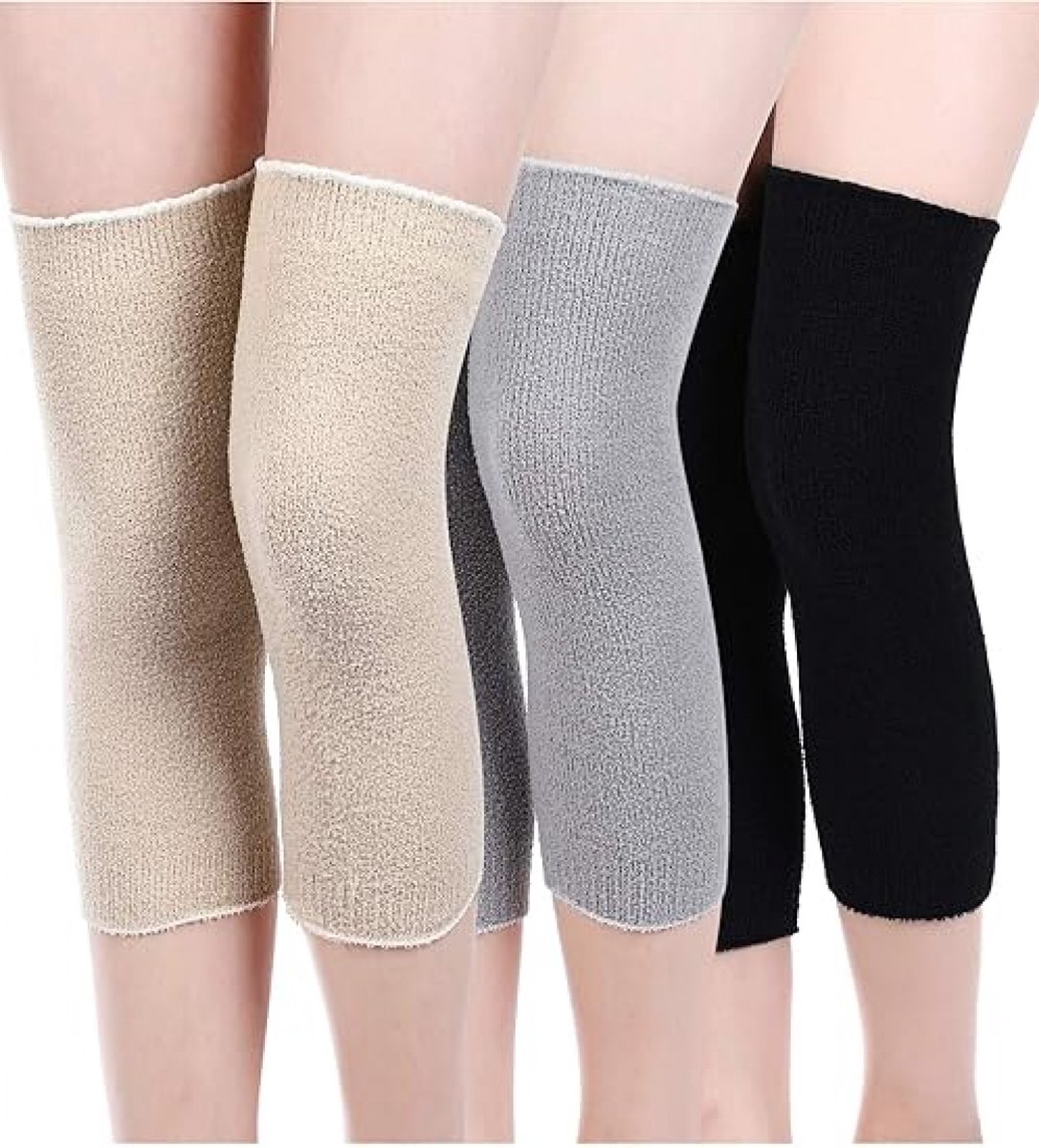 Goedkoopste 3 stuks winterverdikte kniebeschermers voor dames - warme kniebeschermers - one size fits all - kniebeschermers van zacht koraalfleece - kniebeschermers met compressiemouwen - voor artritis - warme pluche kousen