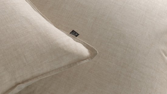 Zohome Dekbedovertrek Lino - Sandy Beige - Dekbedovertrek 200x200/220cm - 100% Katoen - Linnen Look - Tweepersoons van Zohome — afbeelding 5