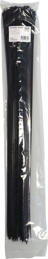 Attache-câbles 740 x 4,8 mm support de câble - Tyraps - Attache-câbles noir - 100 pièces attaches de câble - DULA