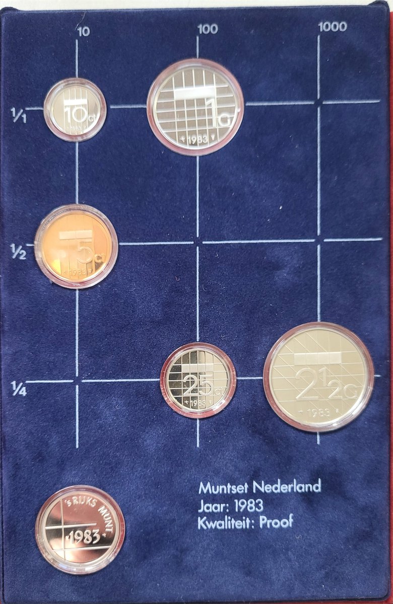 Muntset Nederland 1983 kwaliteit proof incl zilveren penning
