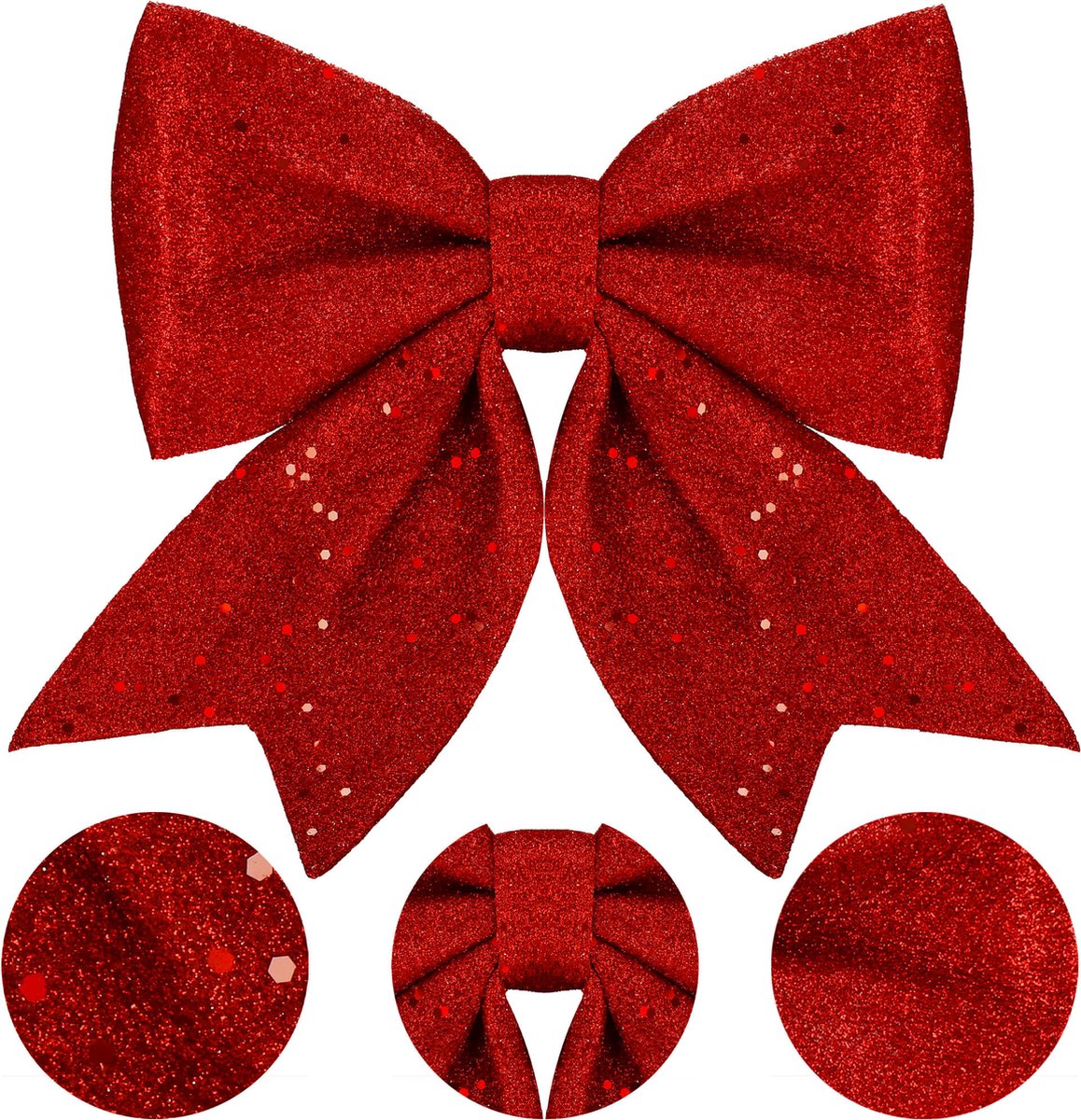 Springos Kersthanger | Kerstversiering | Kerstdecoratie Voor Binnen | Kerststrik | Rood | 30 cm | 1 Stuk