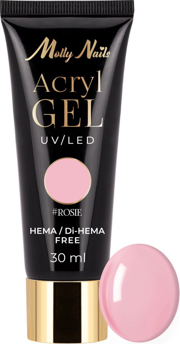 Goedkoopste Acrylgel Molly Nails Rosie 30ml Hema/DiHema vrij gelnagels - gel - acrylgel - polygel - nagels - manicure - nagelverzorging - nagelstyliste - buildergel - builder - uv / led - opbouwnagels - 30ml - Caramdia