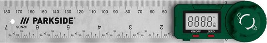 Foto: Parkside digitale hoekmeter meetbaar bereik 360 liniaal angle finder inclusief batterij