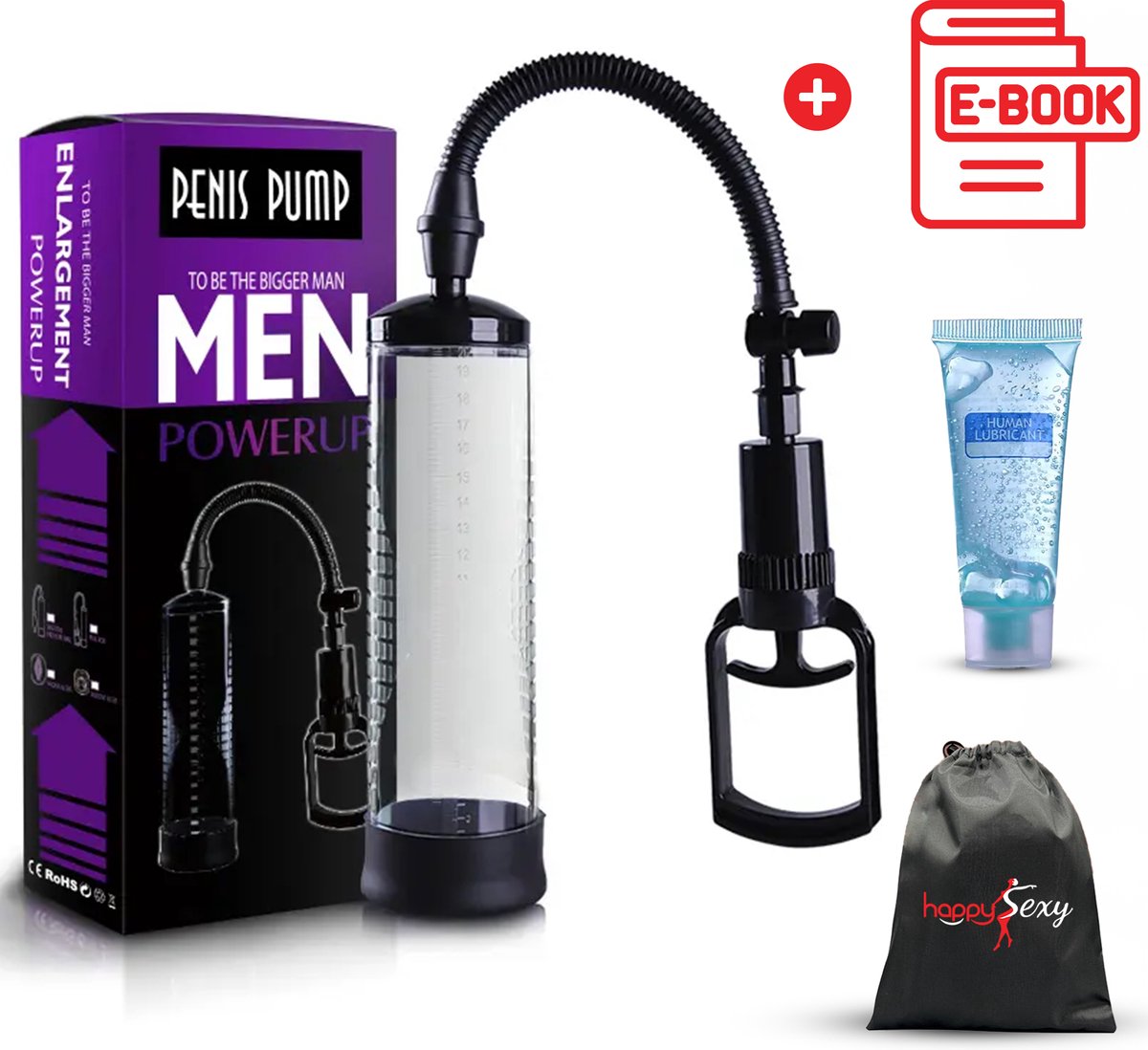 Goedkoopste HappySexy Penispomp Met Grippomp – Penispompen Penisvergroter – Penis Pomp Erectie Vergroter – Vacuumpomp Erectiepomp Masturbator