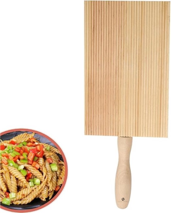 Set di 2 Tavole Gnocchi 23X7 Cm Tavola Gnocchi Legno con Manici Gnocchi Roller per la produzione di Gnocchi Noodles Maccheroni Burro Fusil
