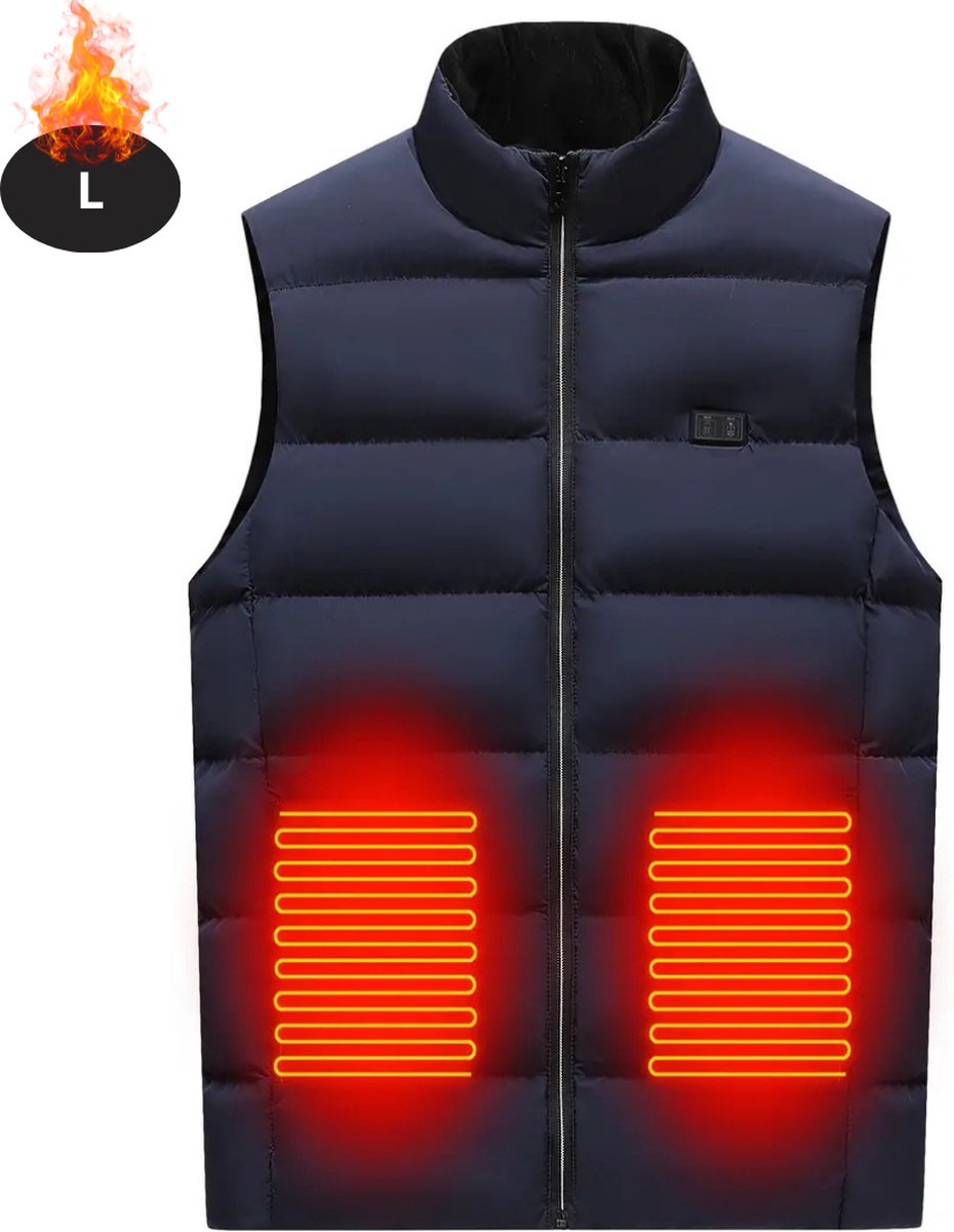 Livano Verwarmde Bodywarmer Elektrische Bodywarmer Heated Vest Jas Kleding Oplaadbaar Heren Blauw