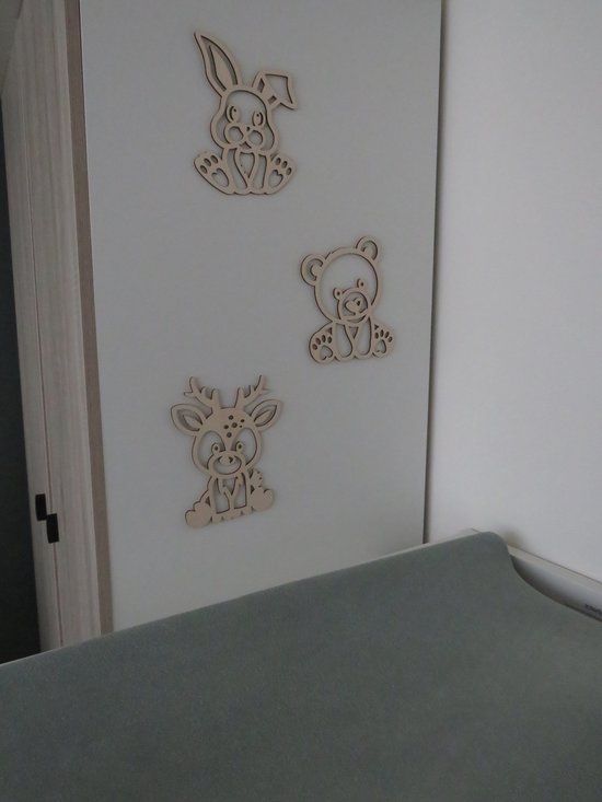 Houten bos dieren - klein - wanddecoratie - babykamer - kinderkamer - kraamcadeau