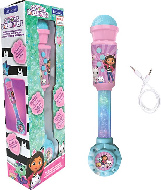 Microphone Gabby et la maison magique avec tube lumineux et enceinte