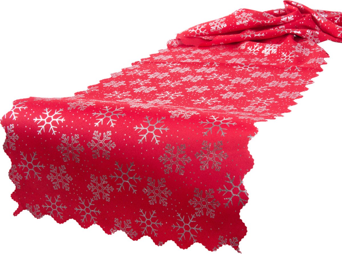 Actie4you® - kerstmis - kerstversiering – Tafellper - Tafelkleed - kersttafel - kerst tafelkleed - tafellopers – 220CM x 35CM – Sneeuwvlokken