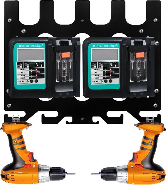 NewGround Designs Wandhouder voor Makita DC18RC oplader houder 18V wandhouder snellader