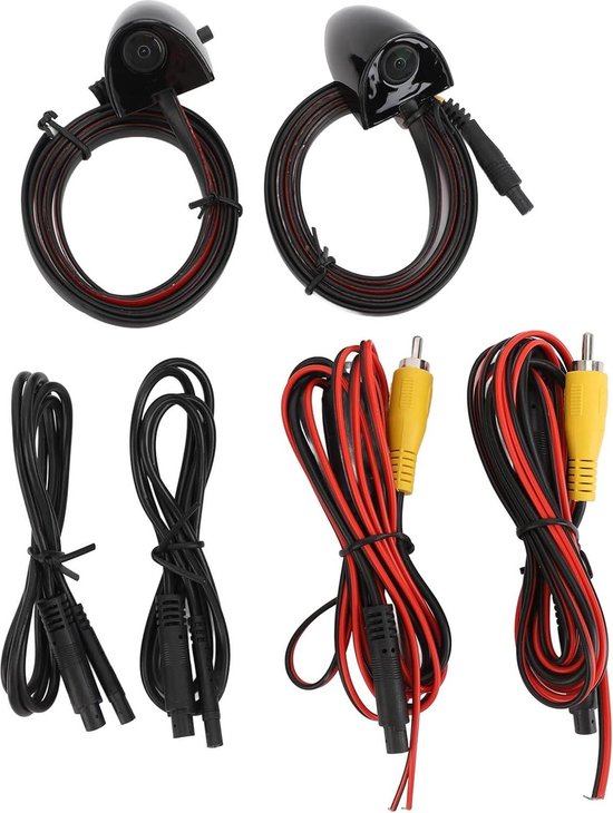 Jansite Zijaanzicht Camera Zonder Boren Auto Omkeren Cam Achteruitrijcamera Backup Camera Ip68 Waterdichte Front Camera 120 Graden Groothoek Lens Loop Opname Nachtzicht 12 V