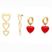 Yehwang |2 pièces "oreille party Love" | acier inoxydable
