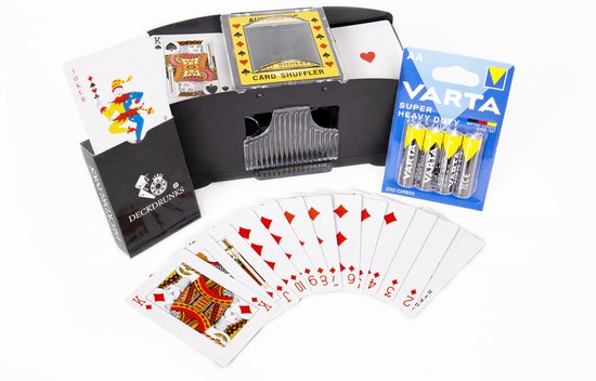 Kaartenschudmachine Met speelkaarten en Batterijen - Schudmachine - Kaartschudmachine - Card Shuffler Automatic - Deckdrunks - Automatische Kaartenschudder - Elektrisch - Volledige Set