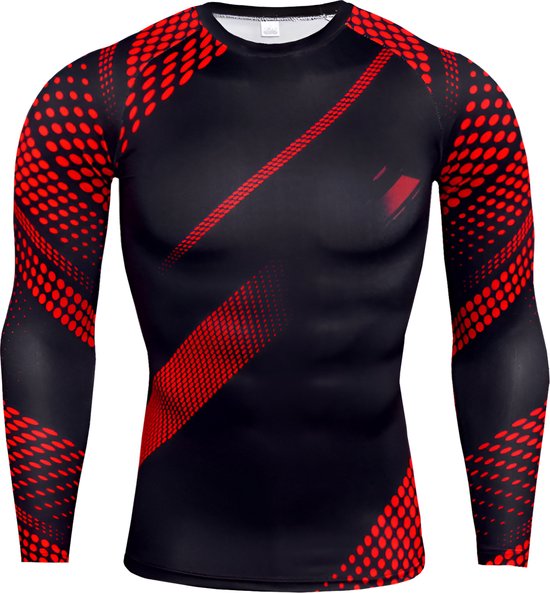 WoYoW® - T-shirt de Sport de compression pour hommes - T-shirt thermique de compression chaude d'hiver - Chaleur et performance - Camouflage rouge - M