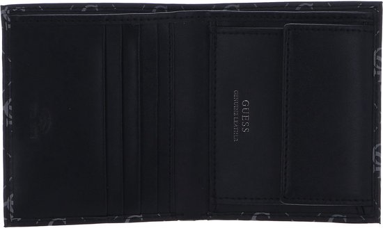 GUESS Cuir Porte-monnaie Mito Small Billfold Wallet With Coinpocket Dark Black Noir