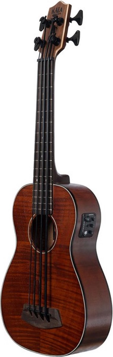 Kala Exotic Mahogany Left-Handed U•BASS® bas ukulele – Linkshandig, Fishman EQ, Pahoehoe snaren en Gigbag