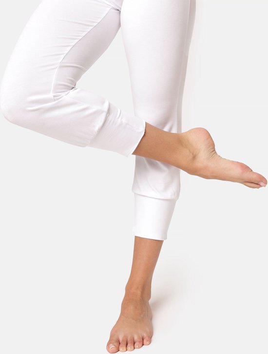 Bellivalini Dames Yogabroek - Sport - Vrijetijdsbroek - Lang - Viscose - Sportbroek - BLV-BLV50-283-YP - Wit - M van Bellivalini — afbeelding 4