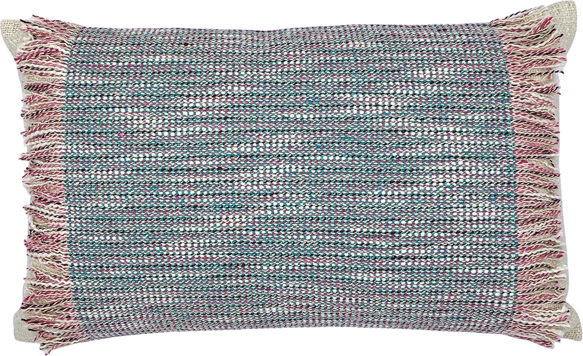 Lavandoux - Sierkussen - Geweven Kussen met Franje - Multi - 30 x 50 cm