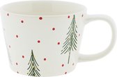 Mug de Noël - Home Society - blanc vert - Sapins de Noël