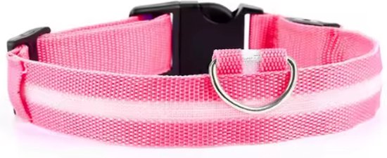Scoby - Collier LED- Collier Chiens - Collier pour animaux - Sécurité - M - 40-48 cm - Rose