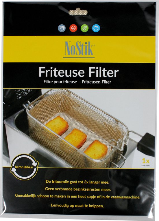 NoStik friteuse filter - herbruikbaar Teflon filter voor friteuse.