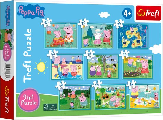 Peppa pig puzzel - Trefl 9 in - 1 puzzel | bol