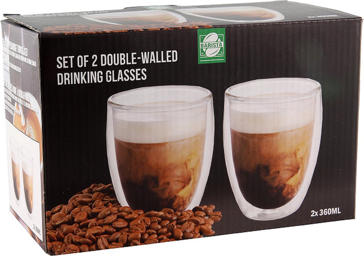 Drinkglas Thee/koffie dubbelwandig zonder oor