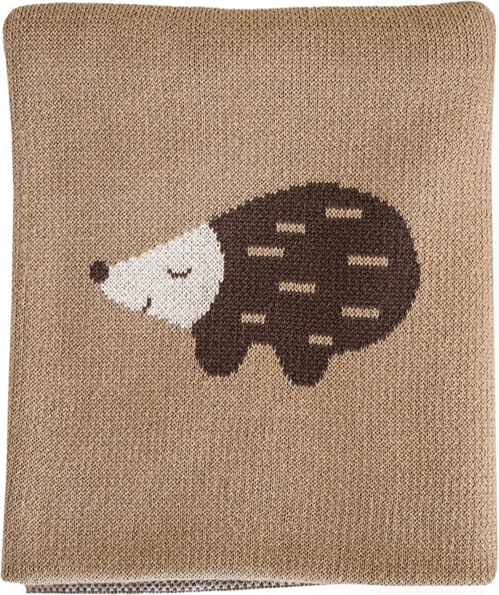 Little Otja | Deken Hedgehog 80x100cm | Egel | bruin beige