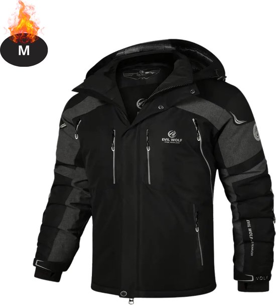 Nivard Combinaison de ski - Pantalon de ski - Veste de ski - Combinaison de ski - Sports d'hiver - Homme - Hiver - Polaire chaude - Zwart - Taille M